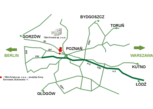 Mapa dojazdu do TBH-Polska